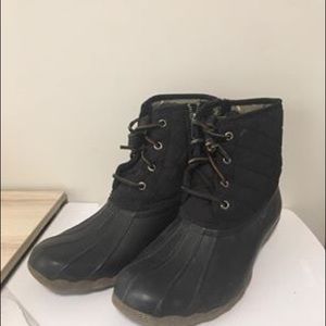 Black Sperry Duck Boots